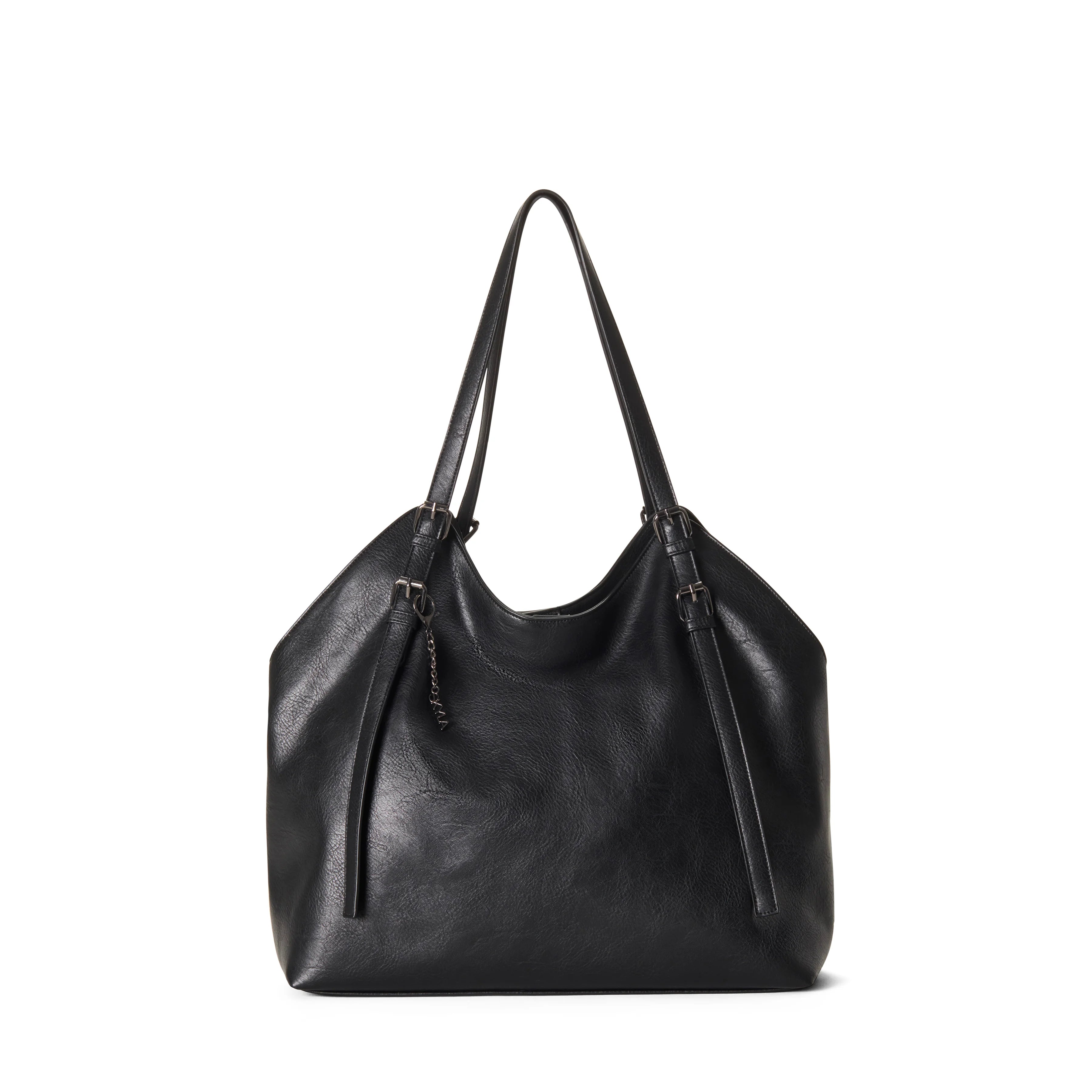 BASIA Vegan Slouchy Tote Bag - Black | SKYLA