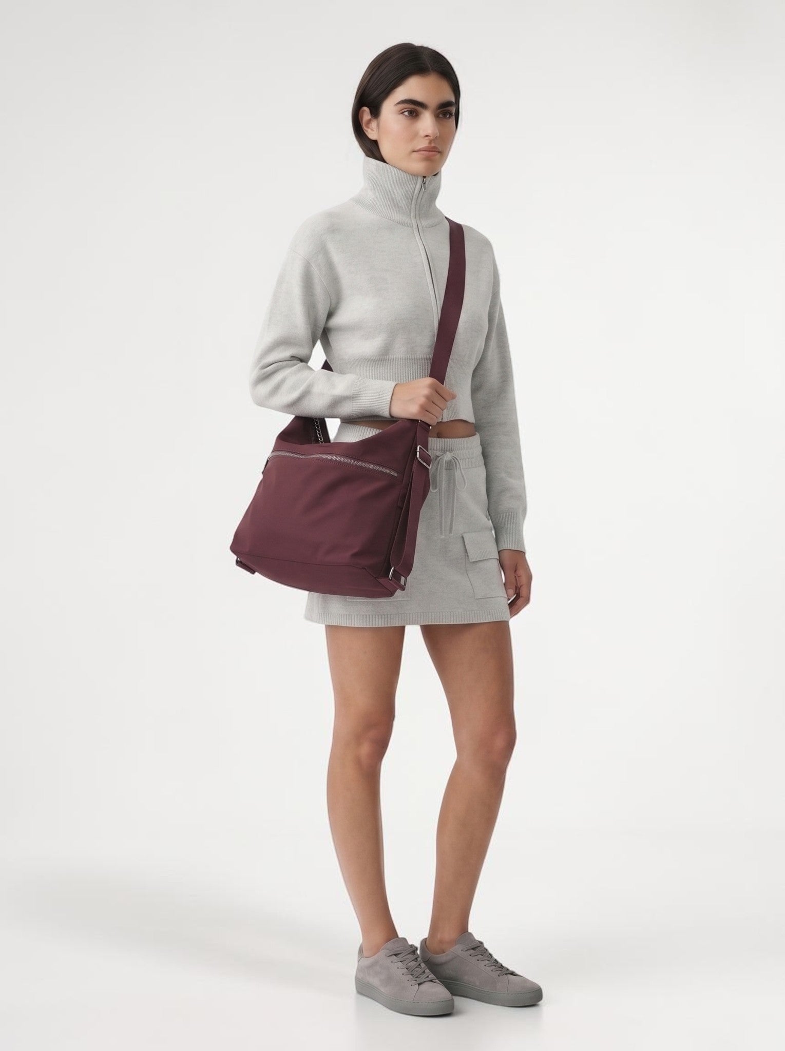 Sac en nylon convertible ASHLEY - Bordeaux