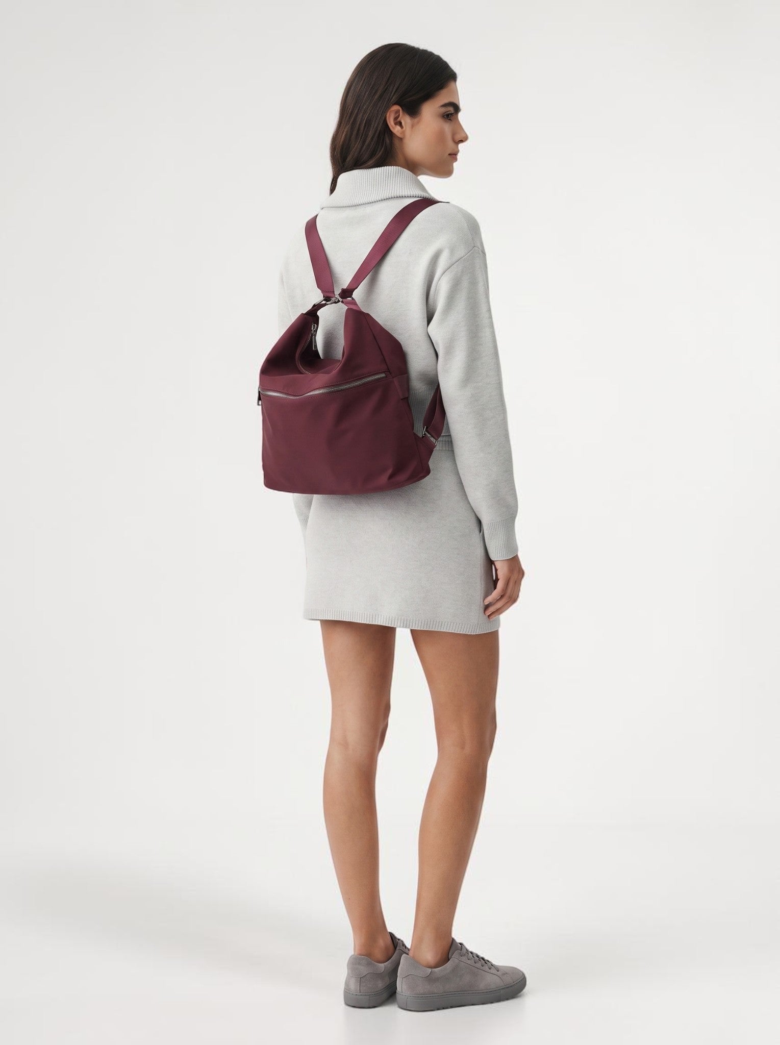 Sac en nylon convertible ASHLEY - Bordeaux