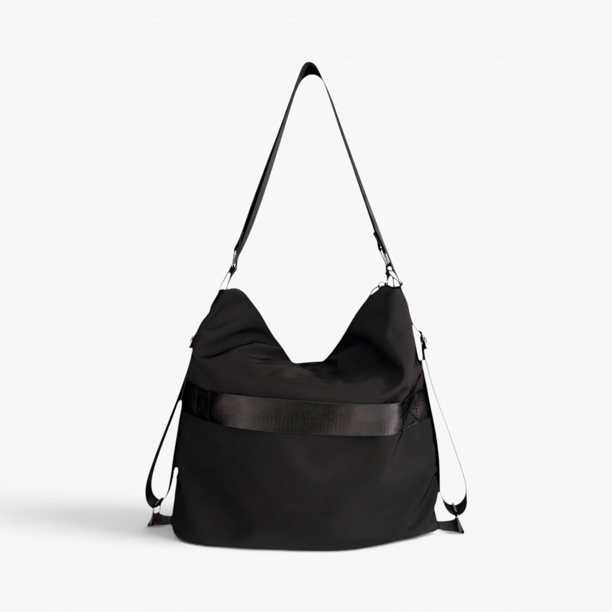 ASHLEY Convertible Nylon Bag - Black