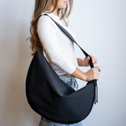 CHLOE Large 24L Nylon Crossbody Moonbag - Black