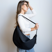 CHLOE Large 24L Nylon Crossbody Moonbag - Black