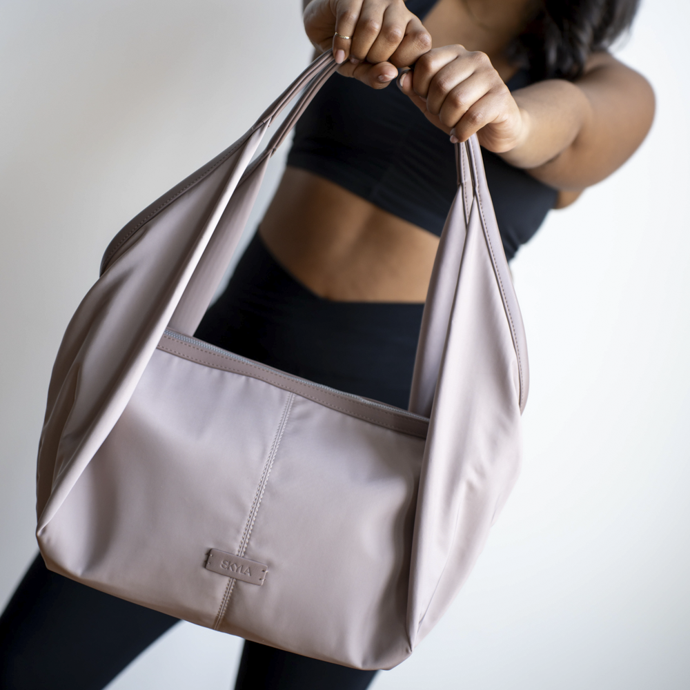 VICTORIA Grand sac porté épaule souple en nylon - Gris