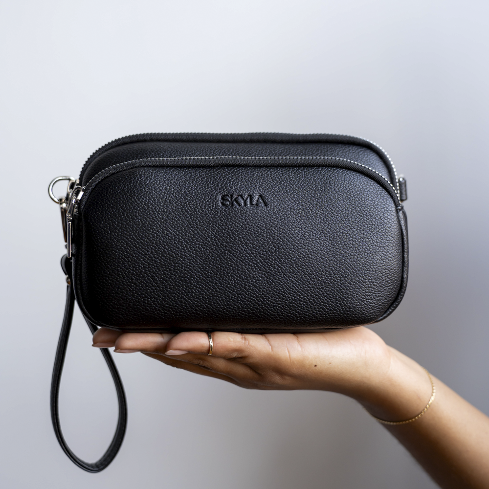 MILA 3-Compartment Mini Crossbody Bag - Black