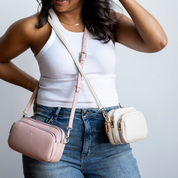 MILA Petit sac bandoulière à 3 compartiments - Ivoire