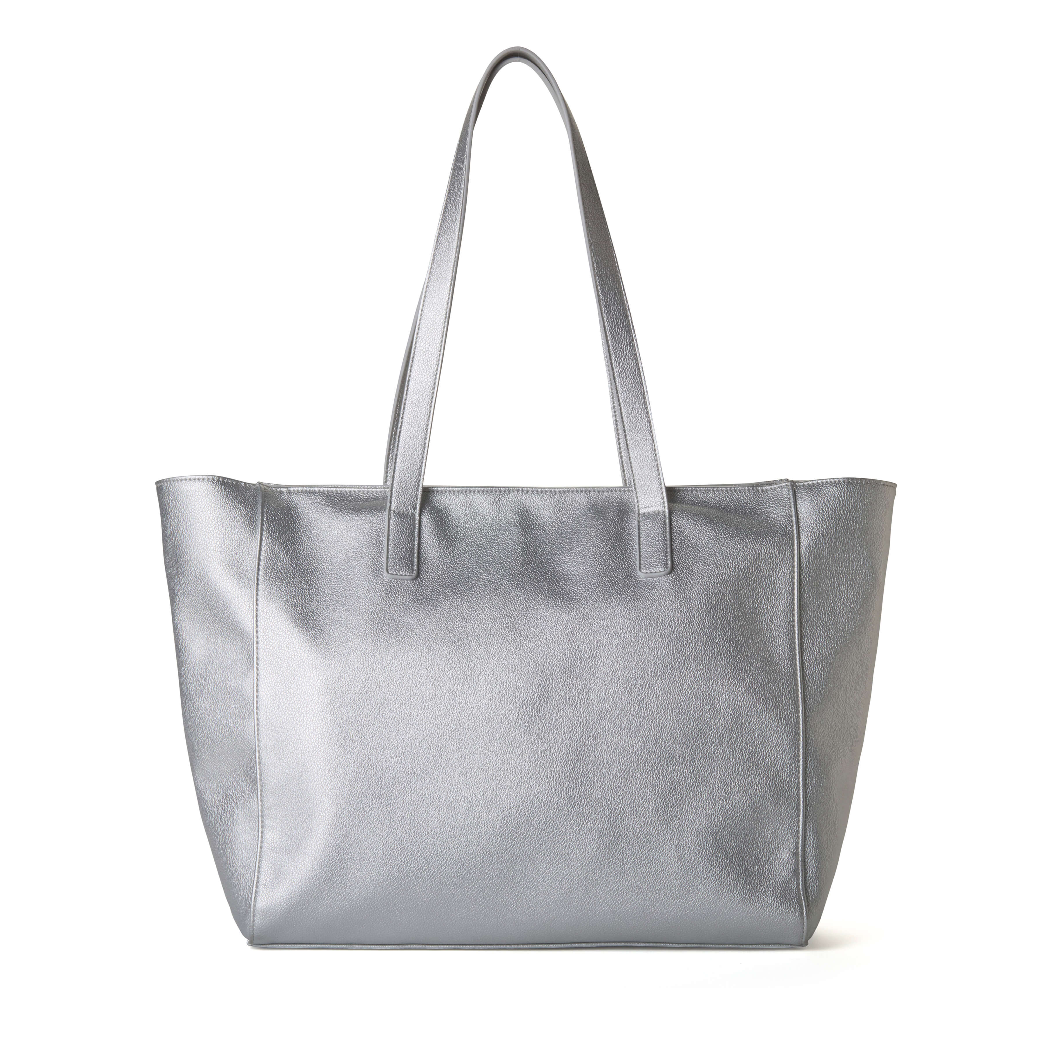 ELIZABETH Large Shopper Tote Bag - Silver