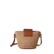 EMMA Two-Tone Woven Crossbody Bag - Tan