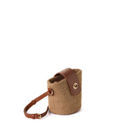 EMMA Two-Tone Woven Crossbody Bag - Tan