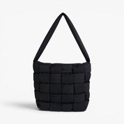 FIONA Woven Nylon Tote Bag - Black