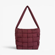 FIONA Woven Nylon Tote Bag - Bordeaux