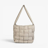 FIONA Woven Nylon Tote Bag - Creme