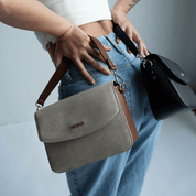 GRACIE Small Vegan Shoulder Bag - Latte