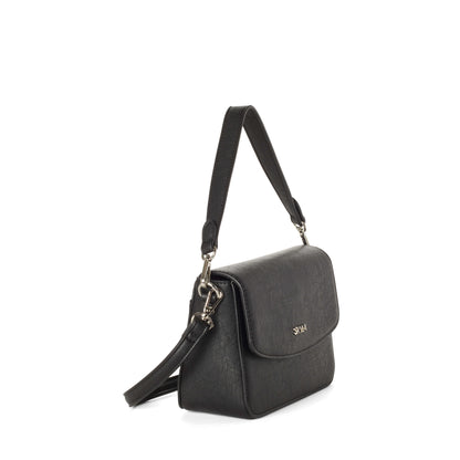 GRACIE Small Vegan Shoulder Bag - Black