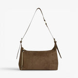 IVY Faux Suede Adjustable Shoulder Bag - Mocha