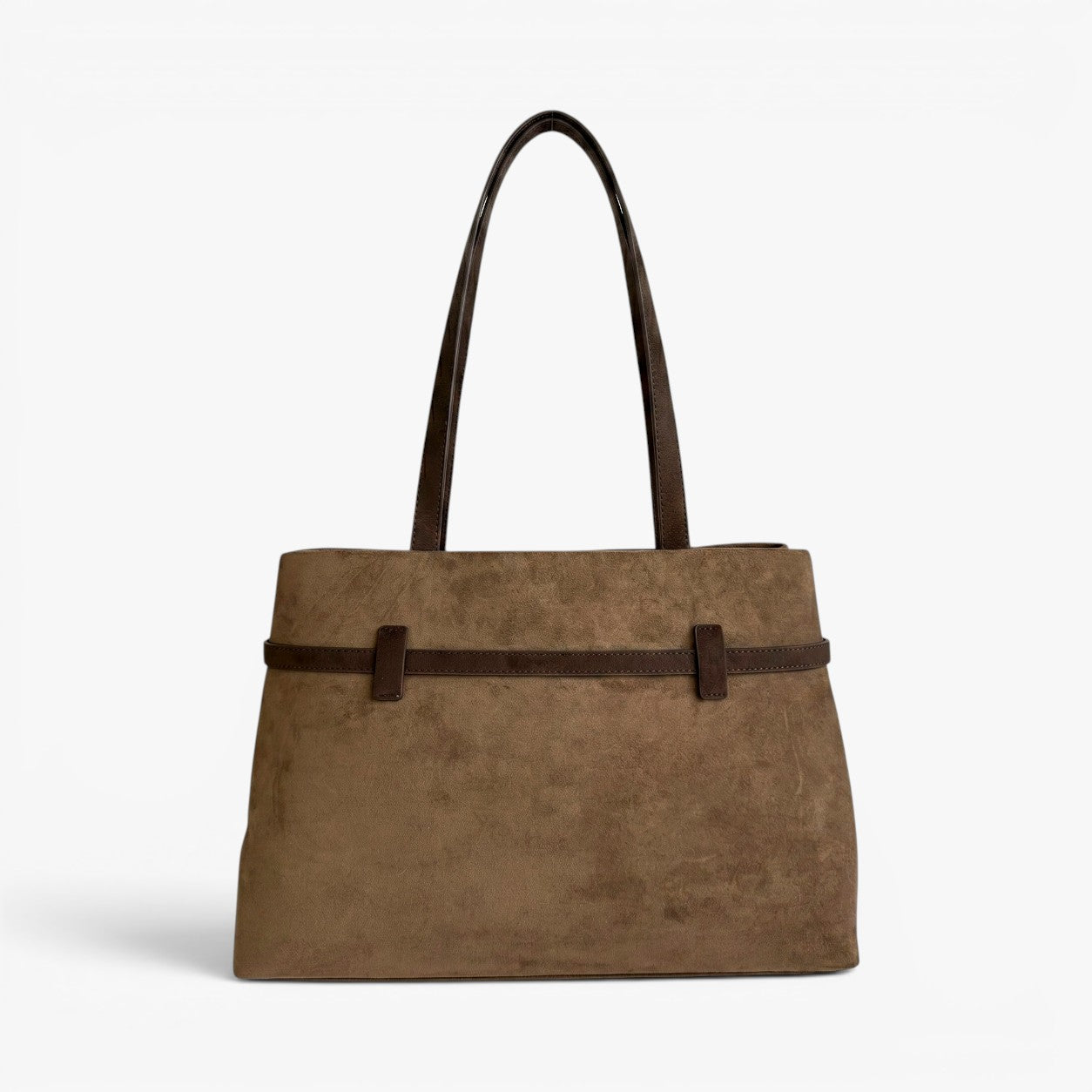 KENNEDY Faux Suede Tote Bag - Mocha