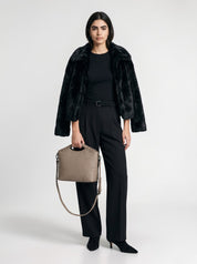 KIARA Top-Handle Bag With Removable Crossbody Strap - Taupe