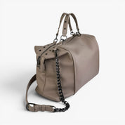 LONDON Top-Handle Satchel Bag With Removable Crossbody Strap - Taupe