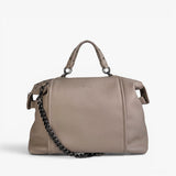 LONDON Top-Handle Satchel Bag With Removable Crossbody Strap - Taupe