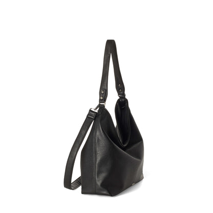 MARY Vegan Crossbody Hobo Bag - Black