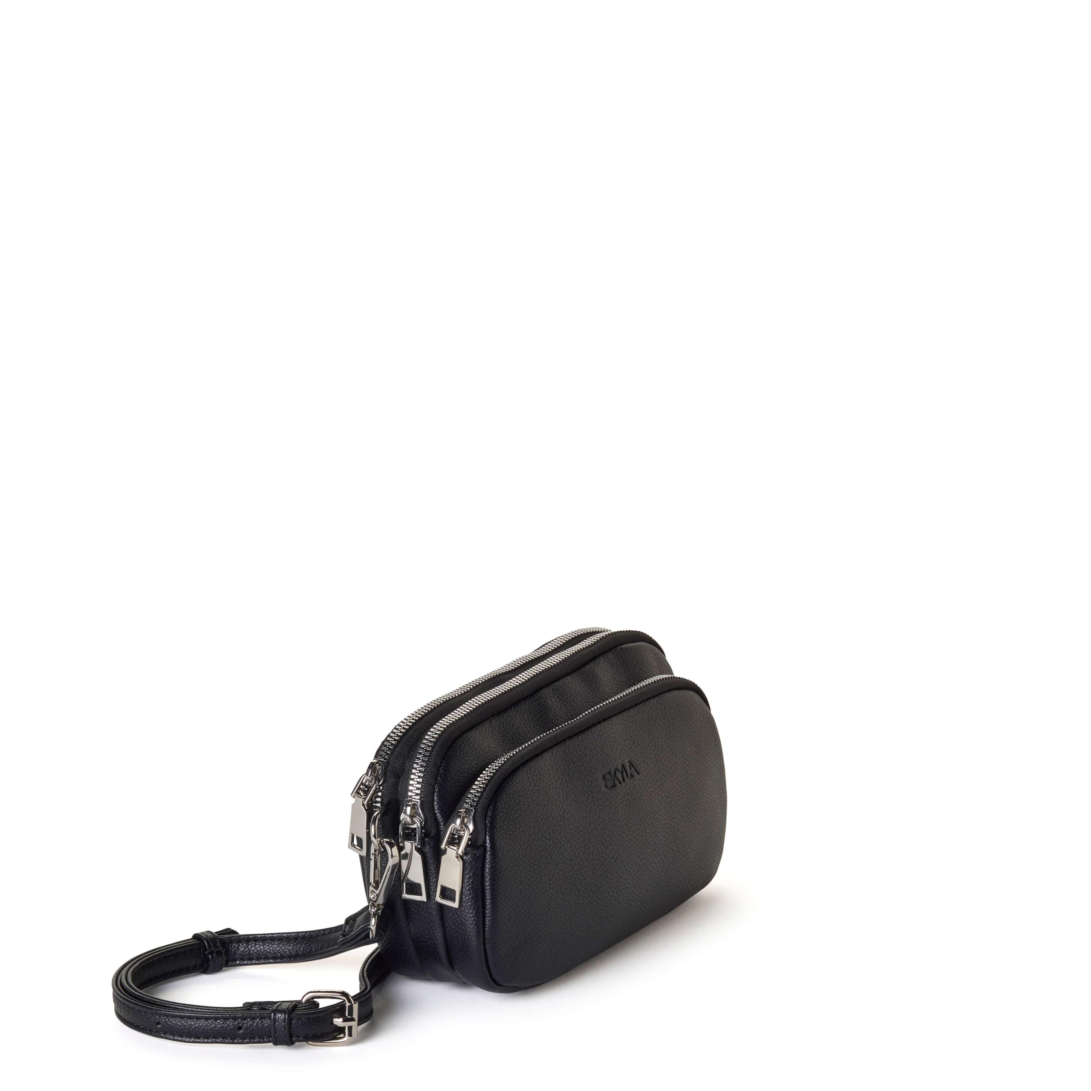 MILA 3-Compartment Mini Crossbody Bag - Black
