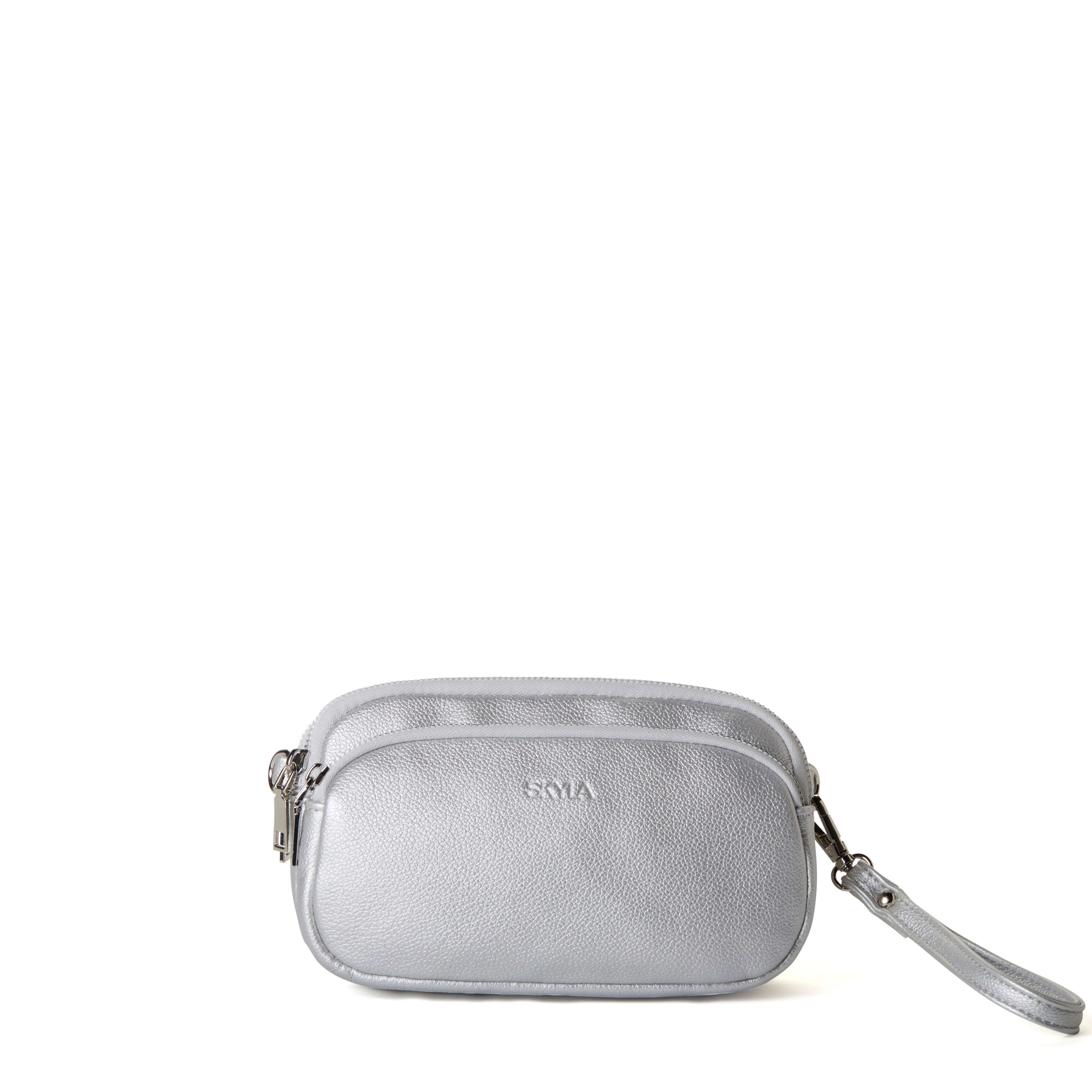 MILA 3-Compartment Mini Crossbody Bag - Silver