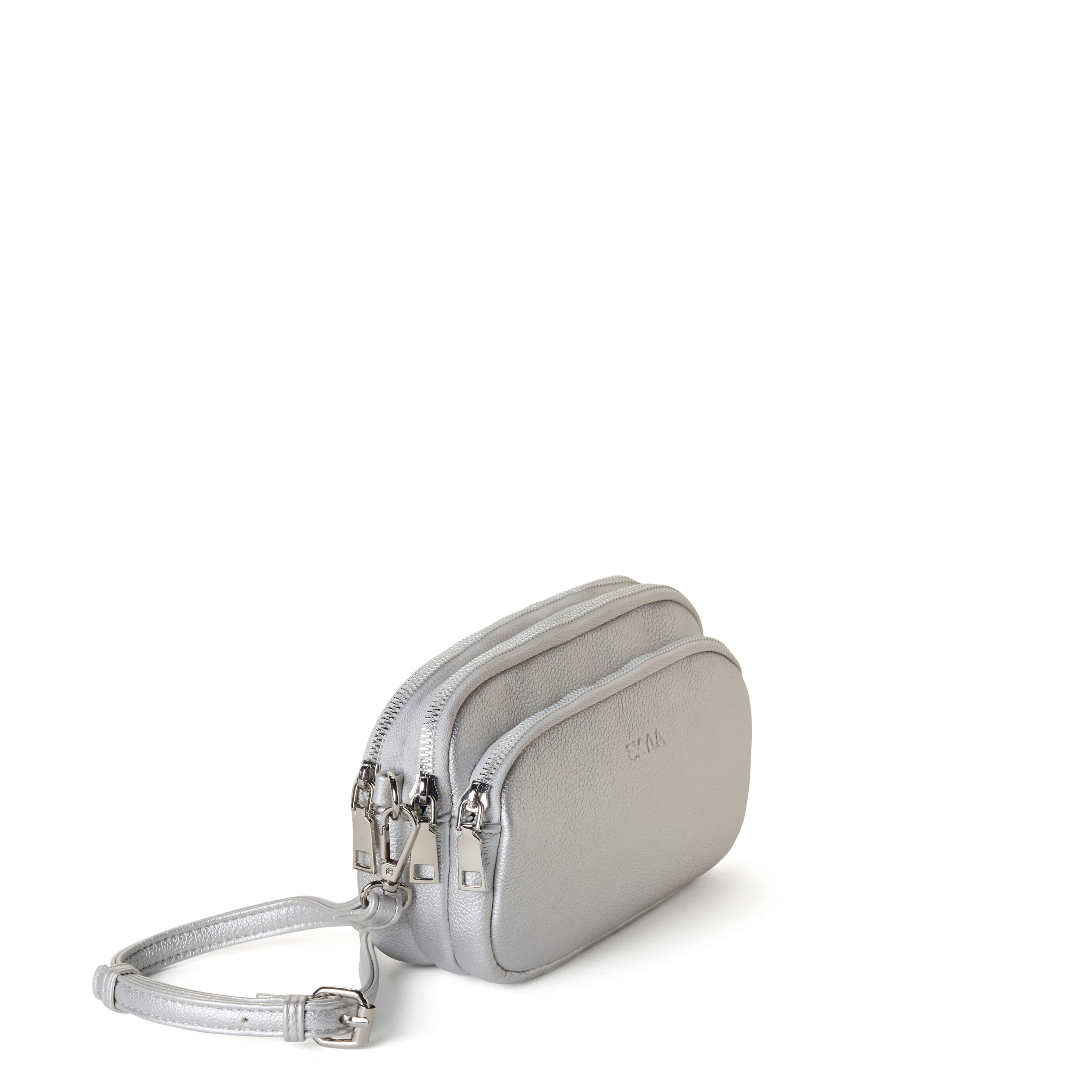 MILA 3-Compartment Mini Crossbody Bag - Silver