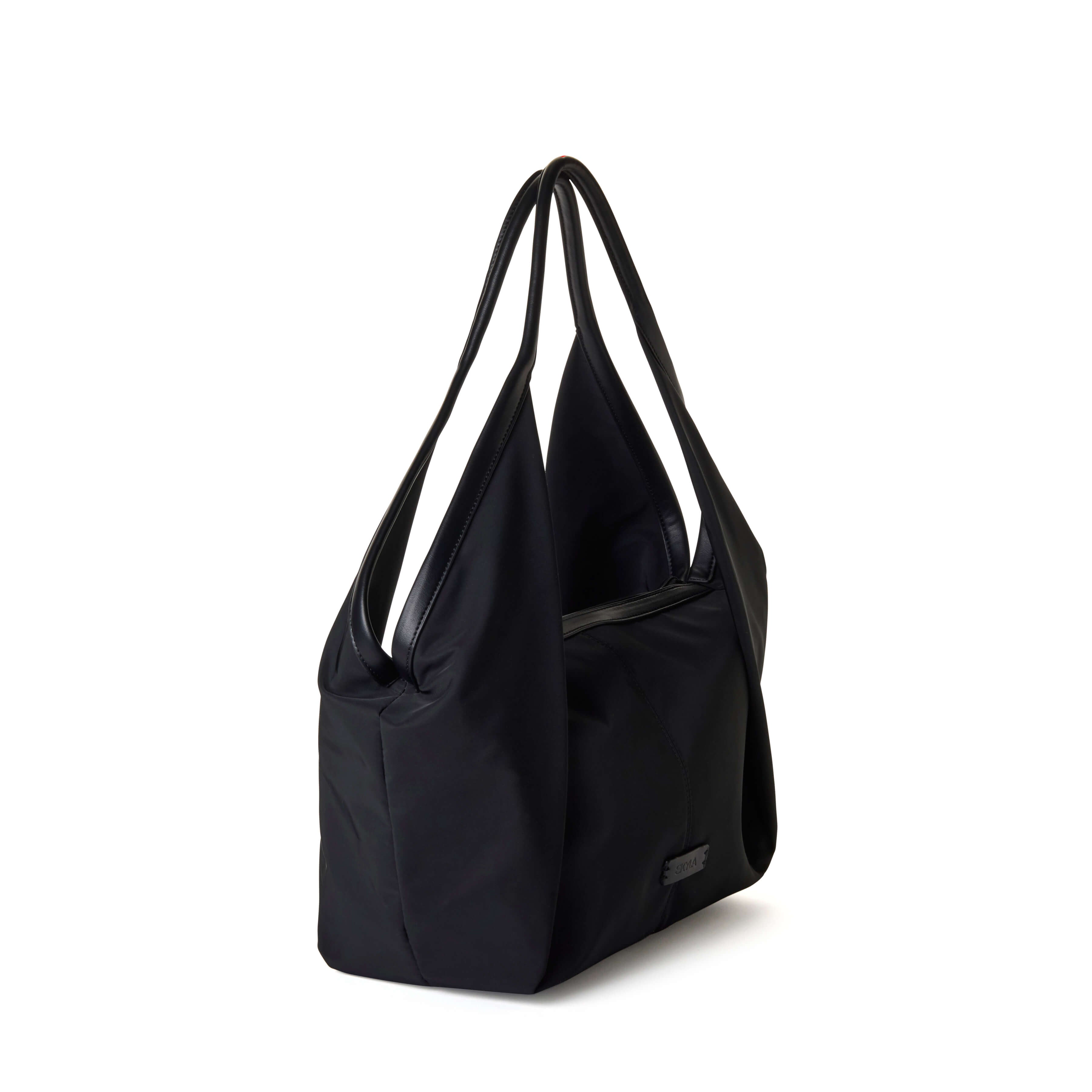 VICTORIA Nylon Shoulder Bag Tote - Black