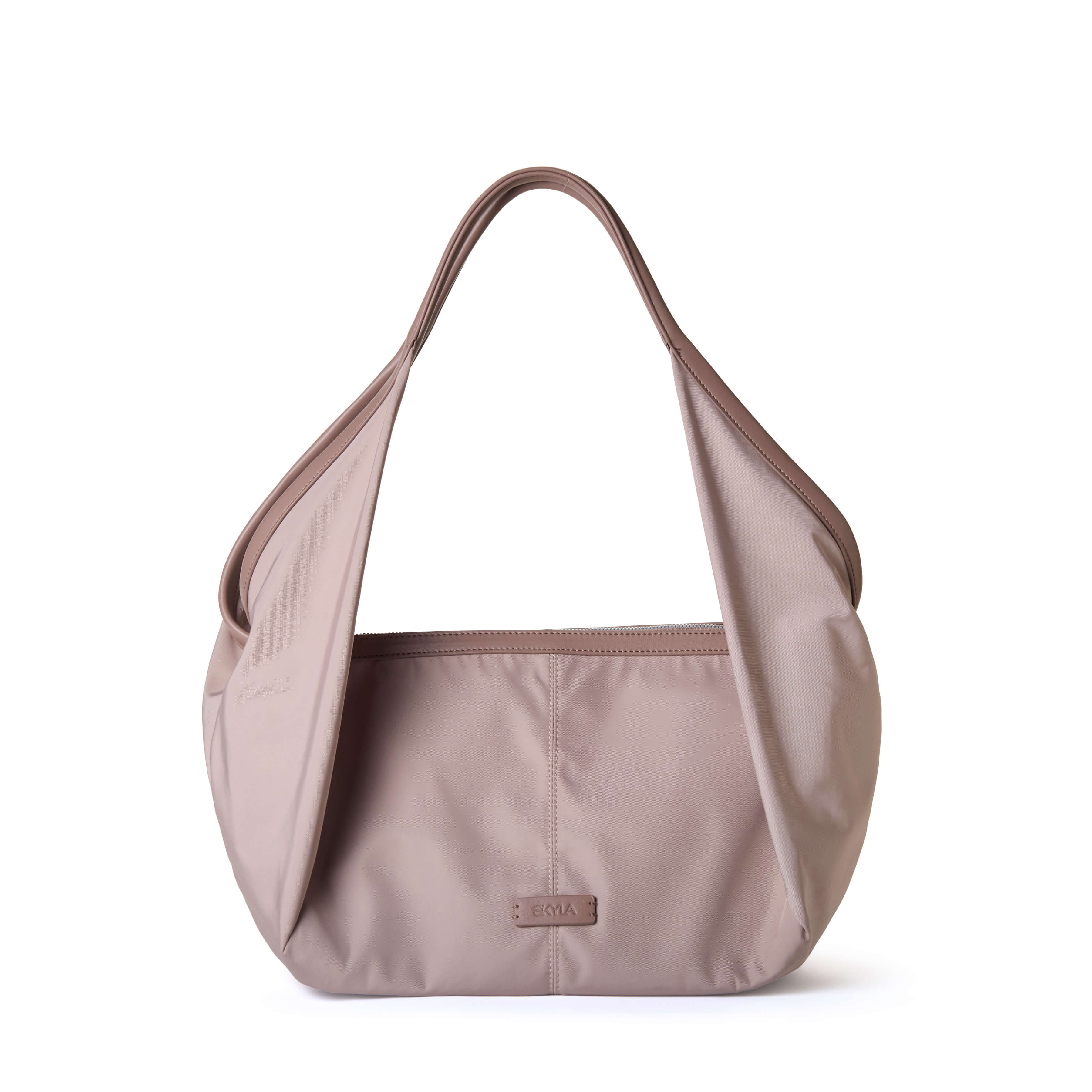 VICTORIA Nylon Shoulder Bag Tote - Stone