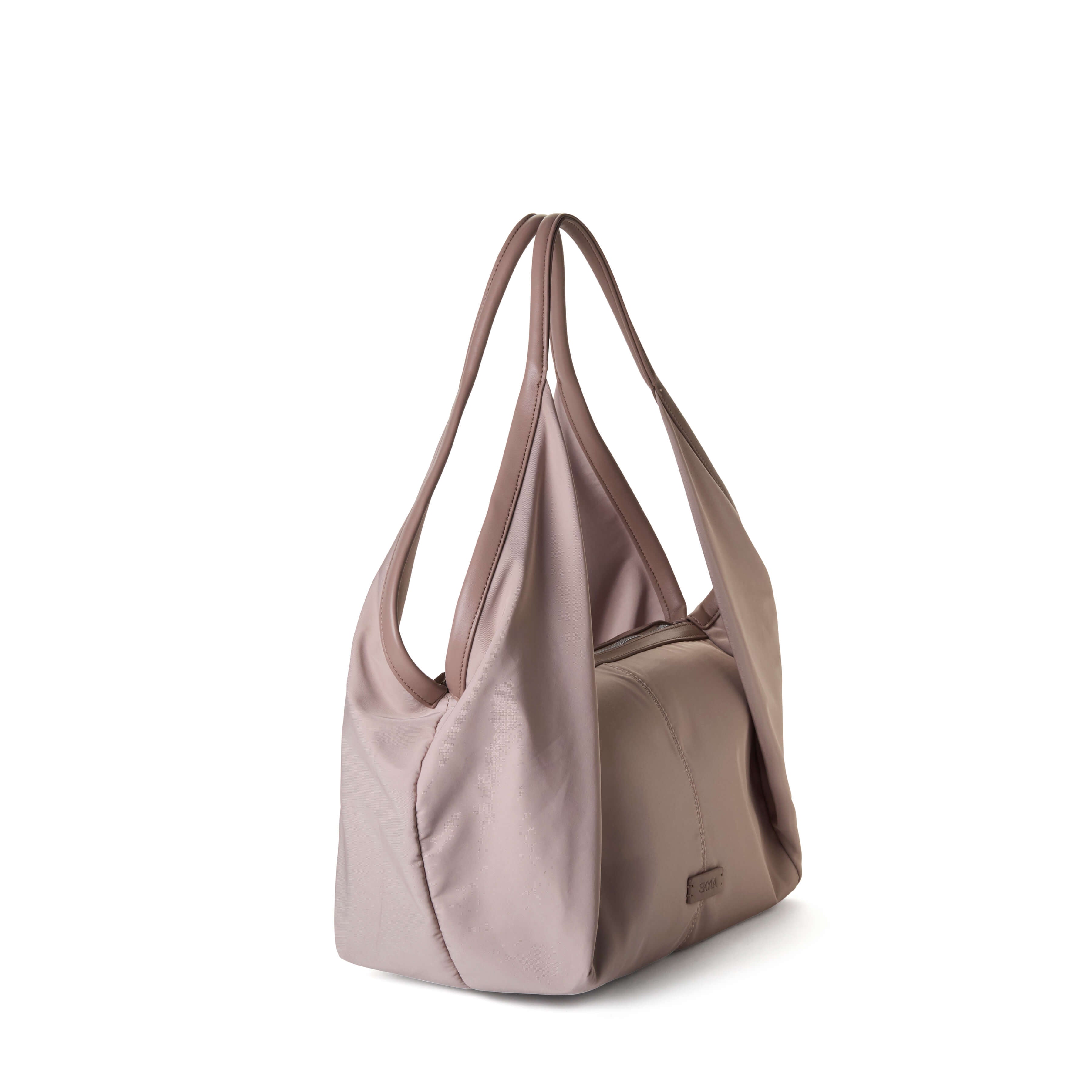 VICTORIA Nylon Shoulder Bag Tote - Stone