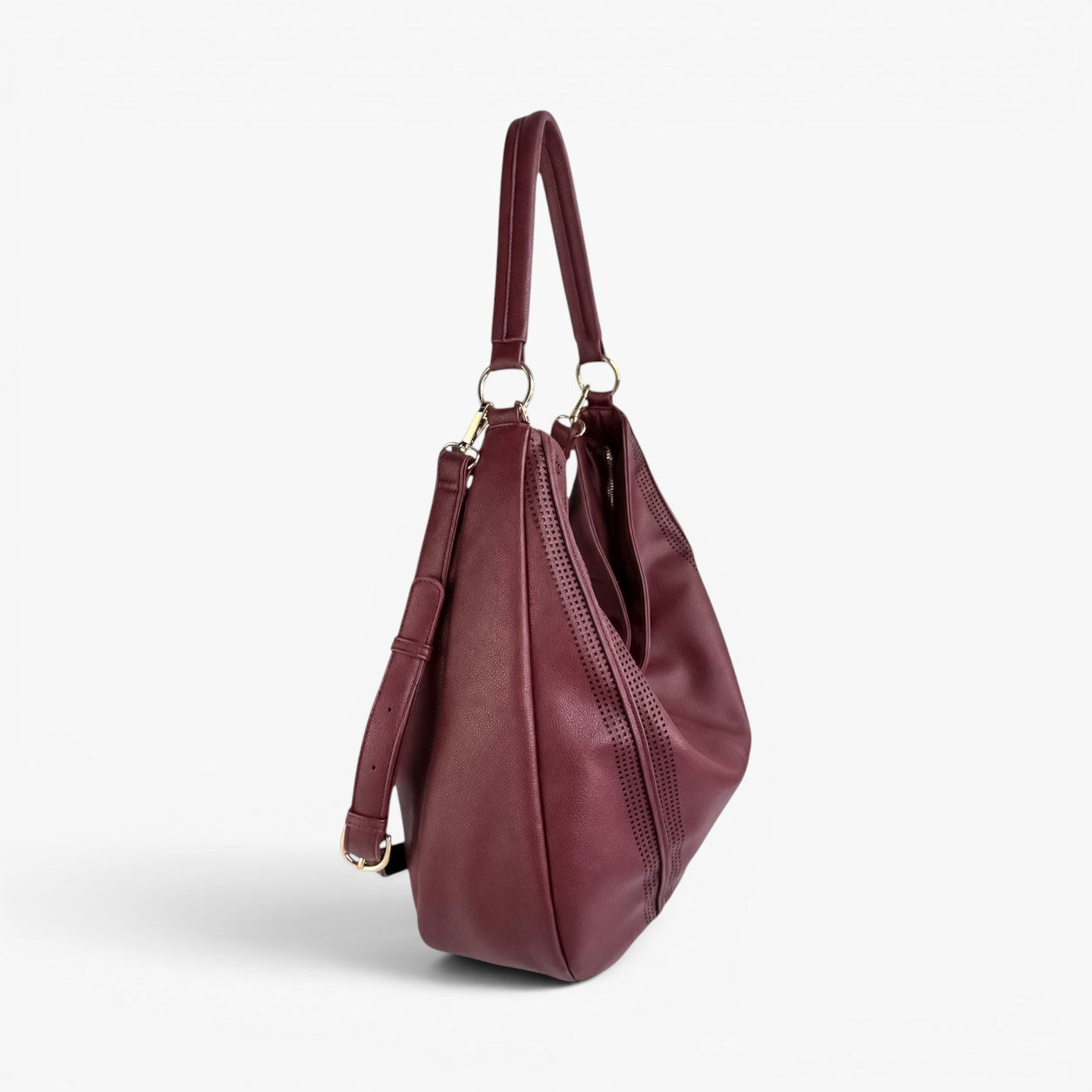 Sac Hobo VIVIENNE avec bandoulière amovible – Bordeaux