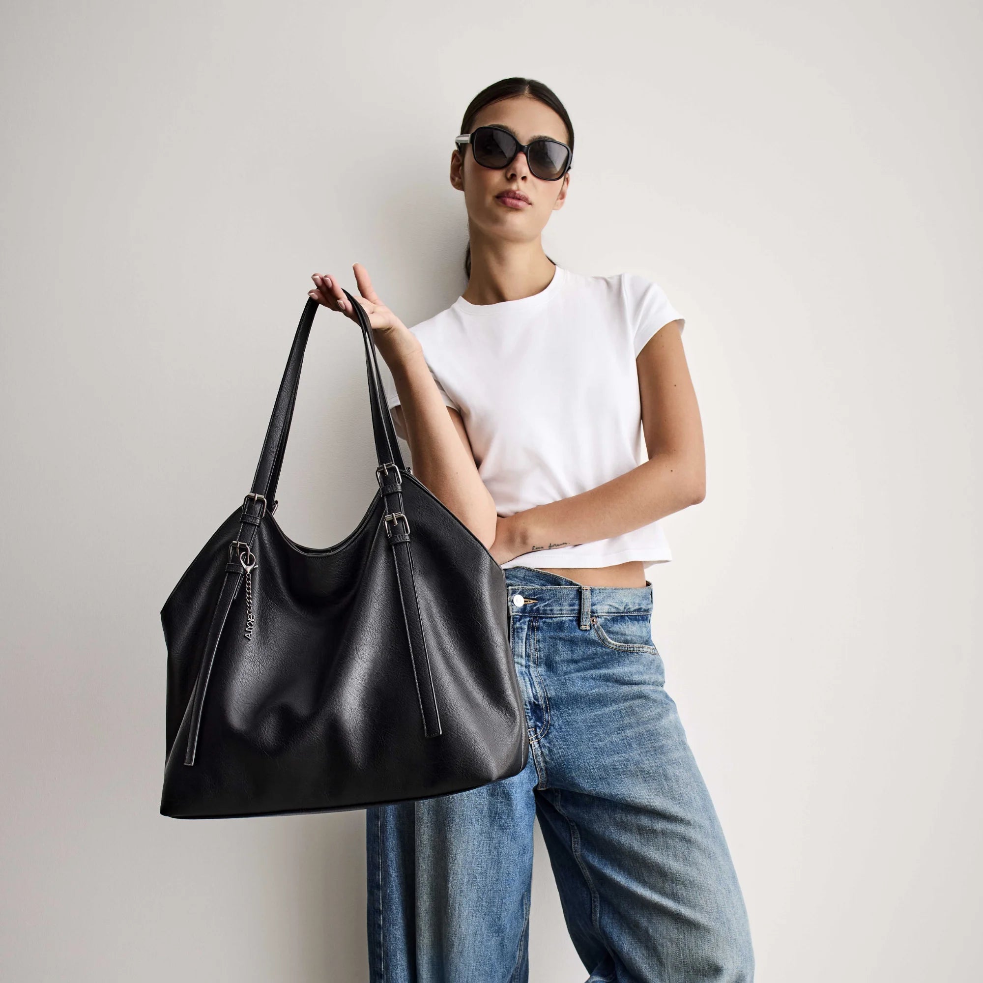 BASIA sac fourre-tout souple vegan - Noir