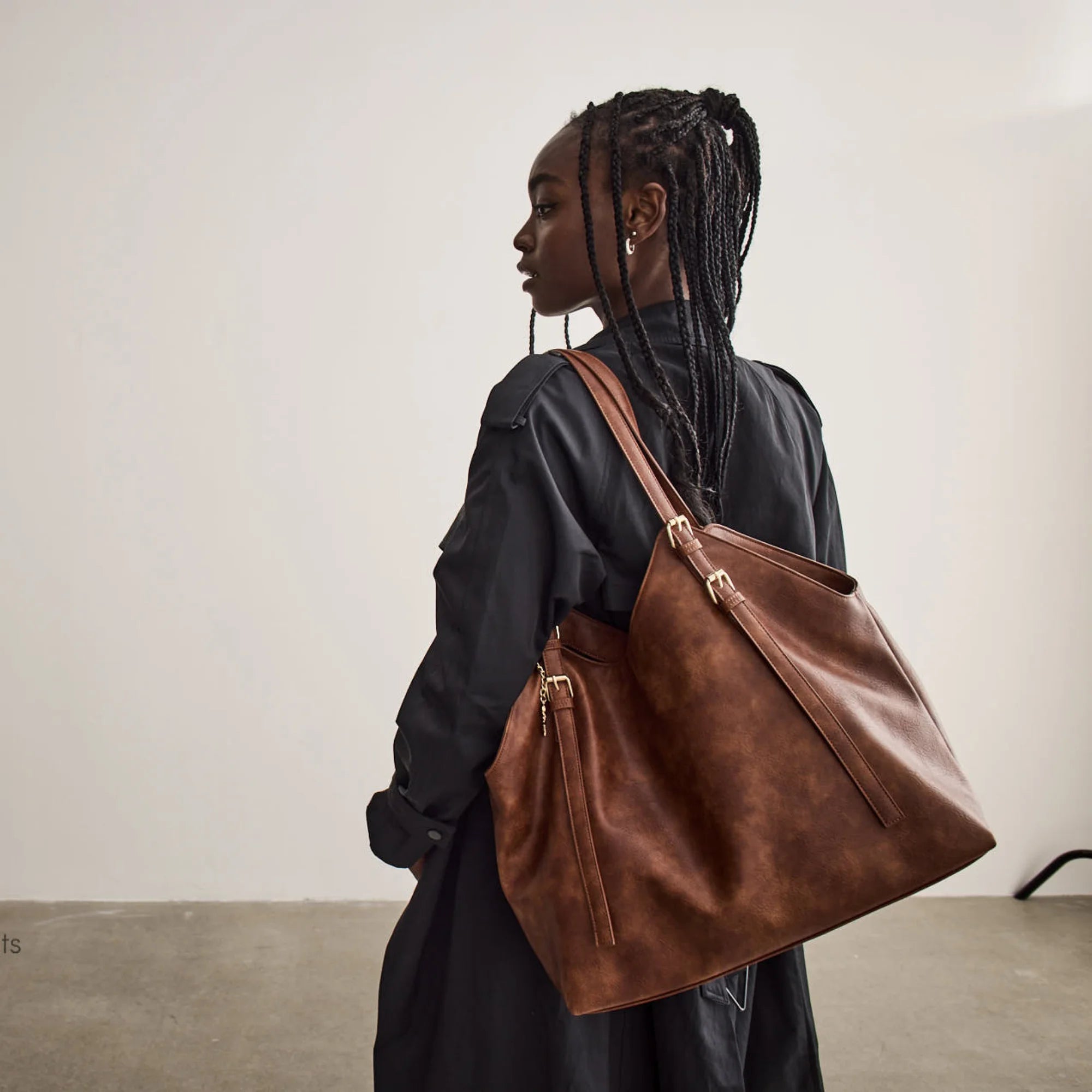 BASIA sac fourre-tout souple vegan - Cognac