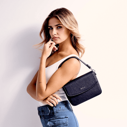 GRACIE Small Vegan Shoulder Bag - Black