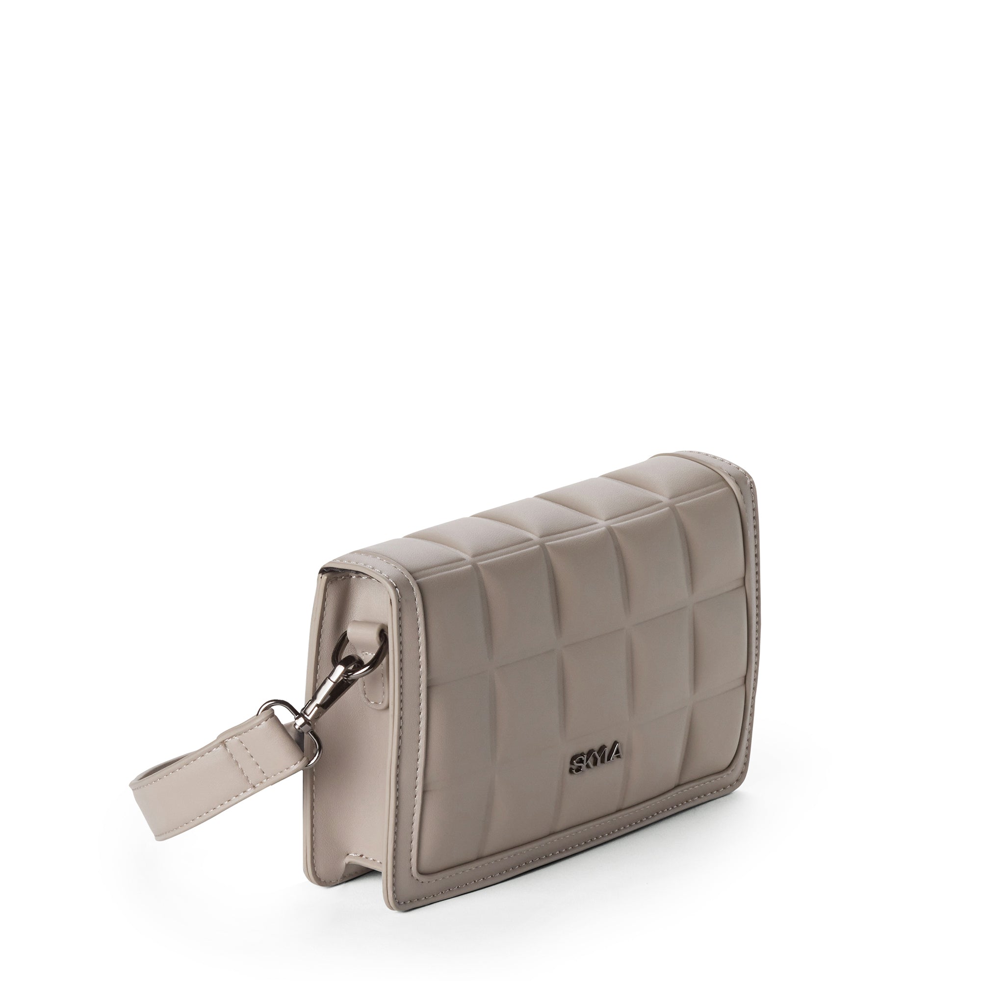 JAMIE Vegan Crossbody Bag - Stone Grey