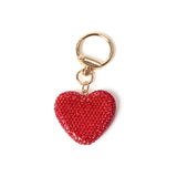 Rhinestone Heart Bag Charm - Red