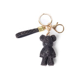 Rhinestone Bear Bag Charm - Black