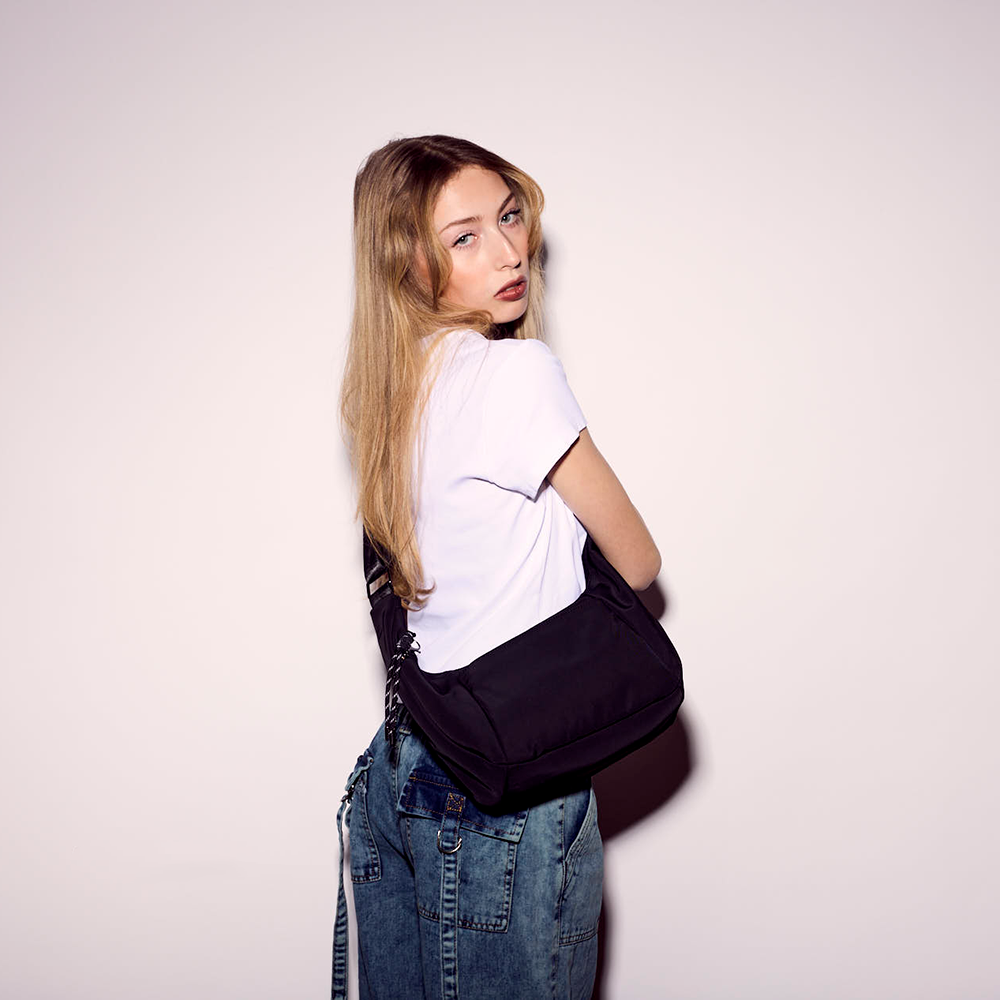 REA Sac besace souple en nylon - Noir