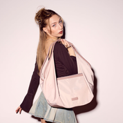 VICTORIA Nylon Shoulder Bag Tote - Stone