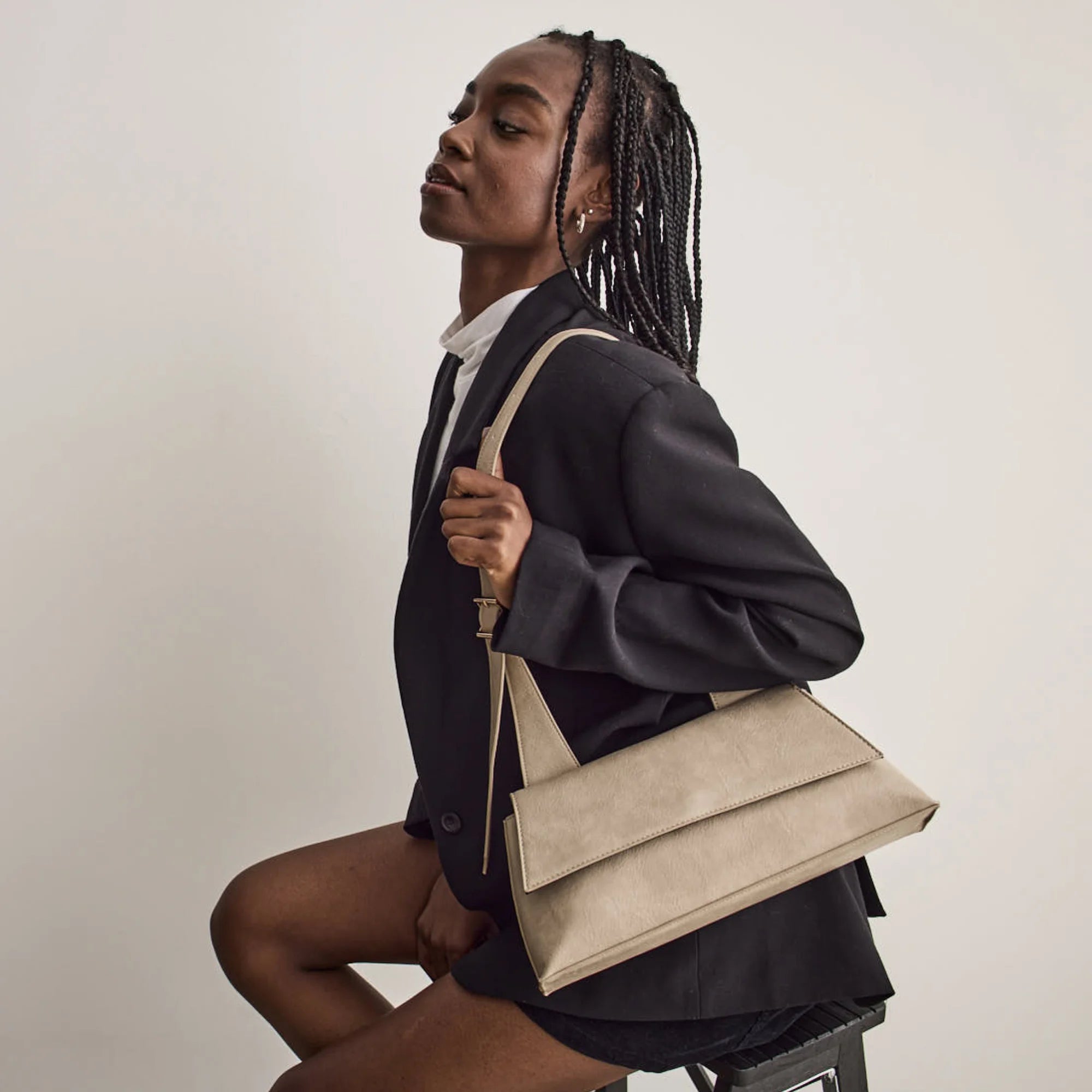 SOPHIA sac à épaule baguette, vegan - Sable